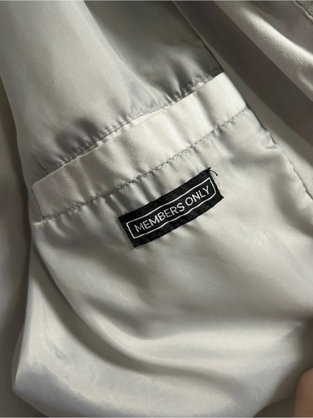 Members Only Light Gray Men's Bomber Jacket Vintage